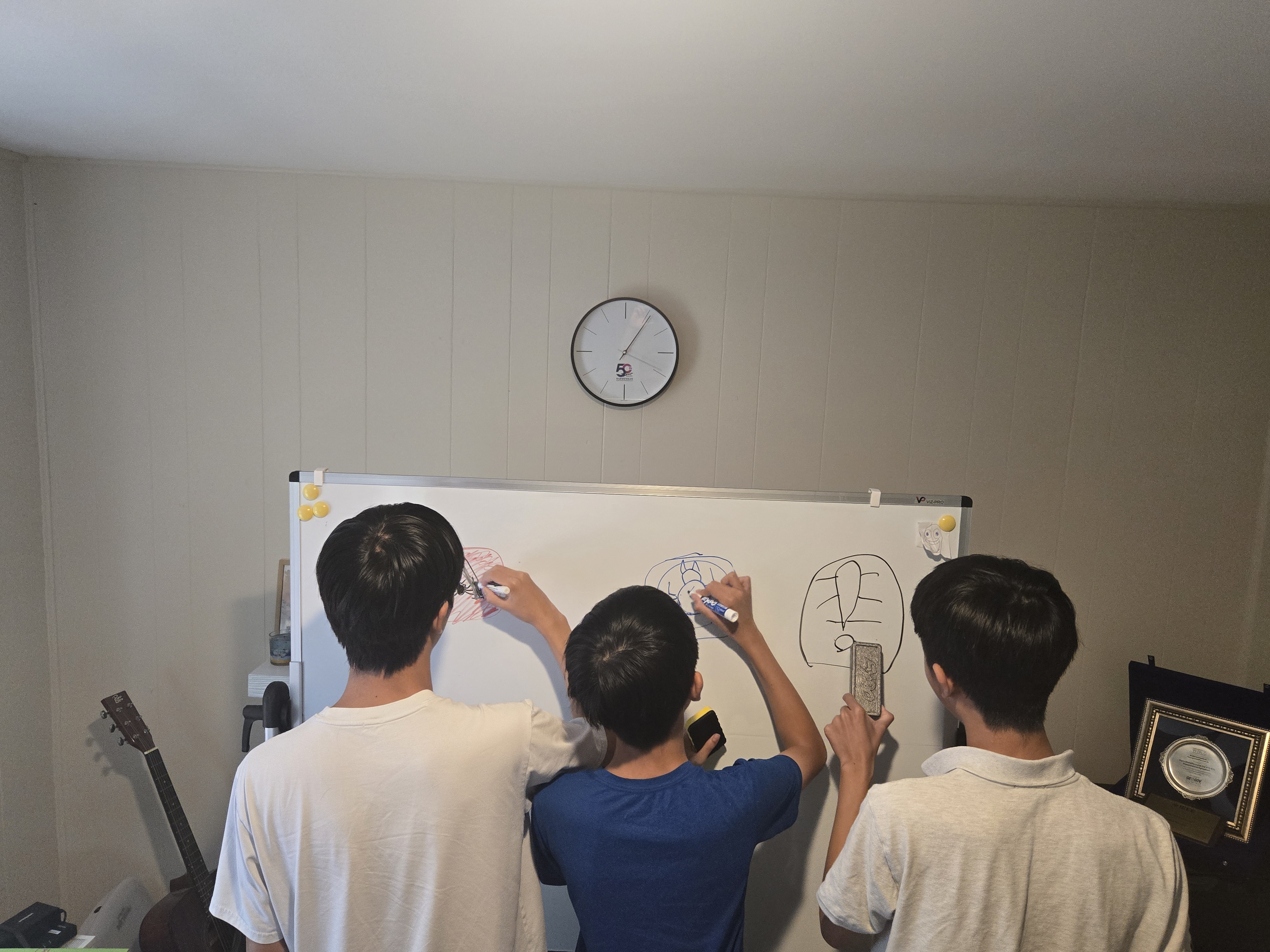 Students participating in the final presentation activity